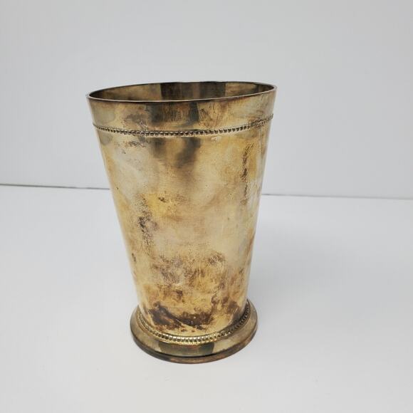 Disney Silverplate Metal Tumbler Goblet Vase Winnie Poo Piglet 6" Collectible - Picture 3 of 5